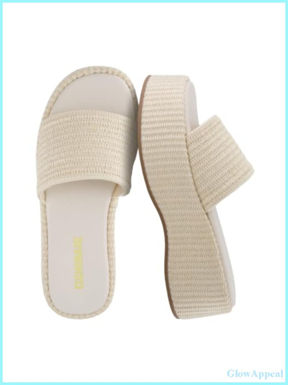 Cushionaire Siren Raffia Platform Sandals Slip-On Cushioned Footbed